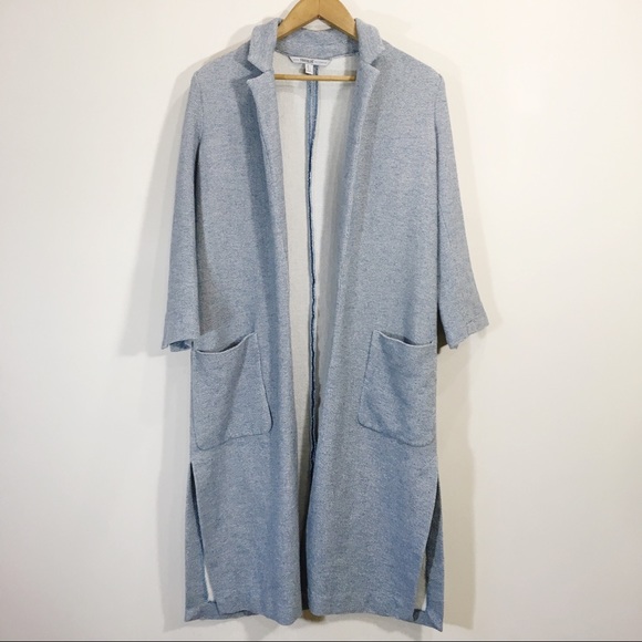 Zara Sweaters - Zara Knit Sweater Coat Side Slits Small Blue